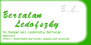 bertalan ledofszky business card